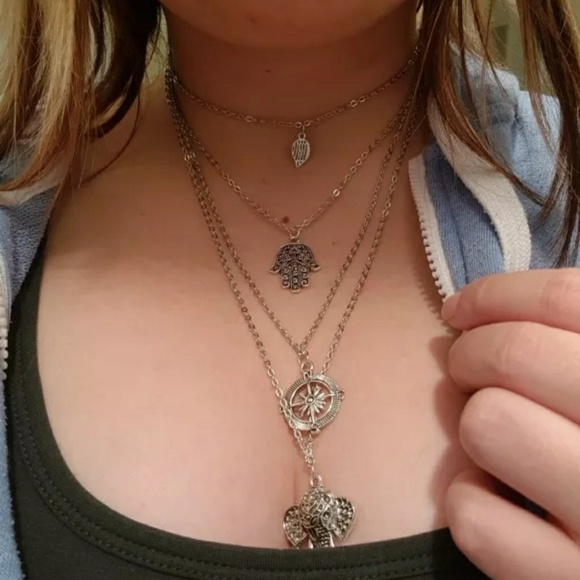 NWT Elephant Layered Necklace 30cm+6cm Extension - Picture 5 of 7